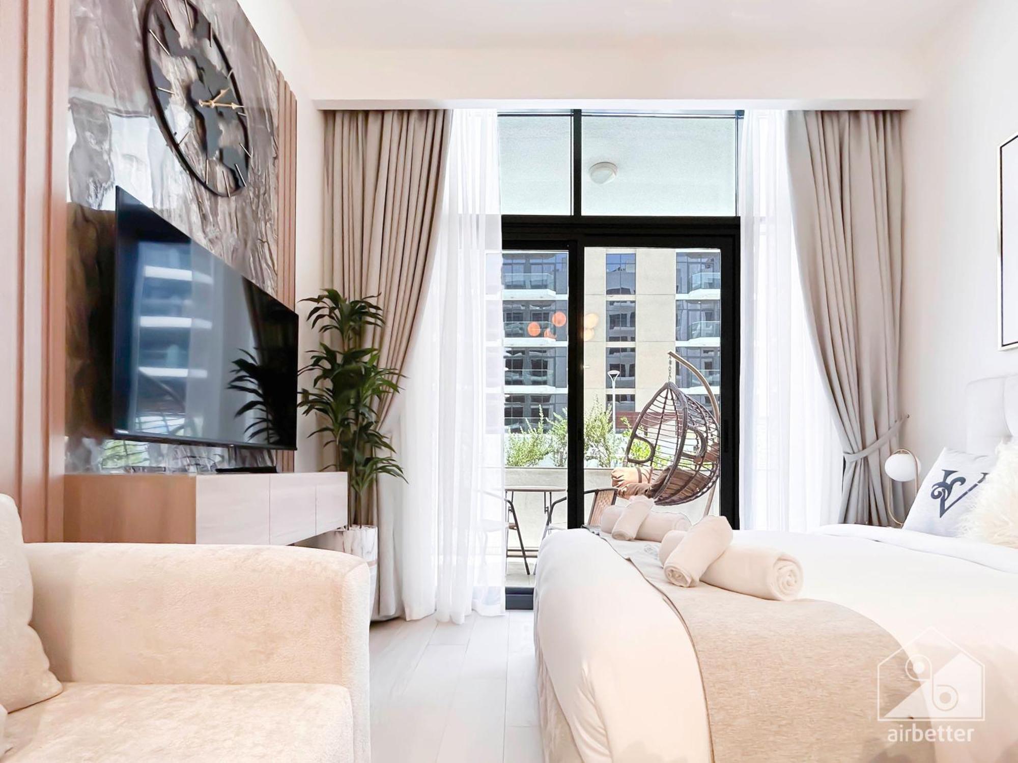 Charming Studio With Balcony In Azizi Riviera Dubai Exterior foto