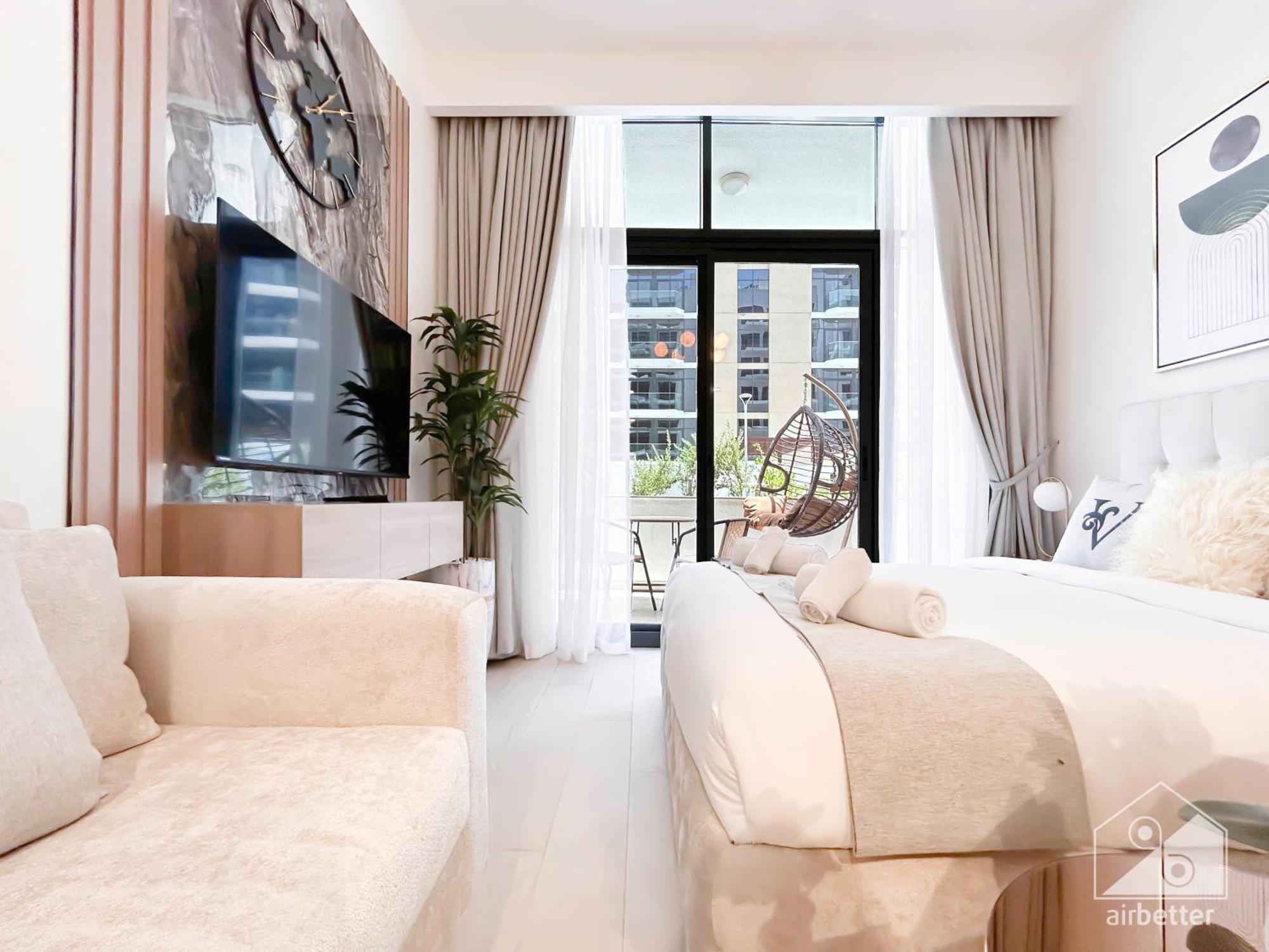 Charming Studio With Balcony In Azizi Riviera Dubai Exterior foto