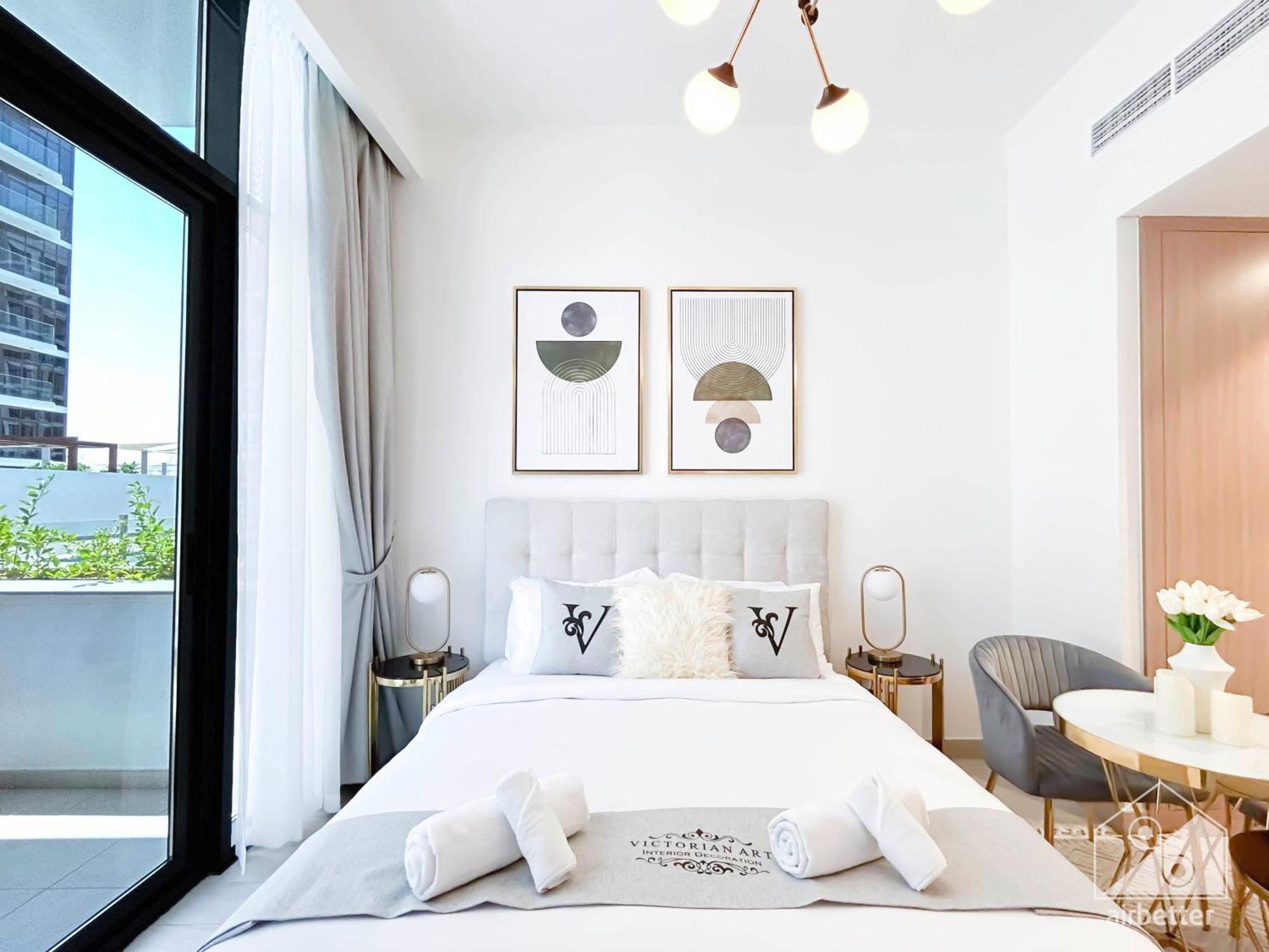 Charming Studio With Balcony In Azizi Riviera Dubai Exterior foto